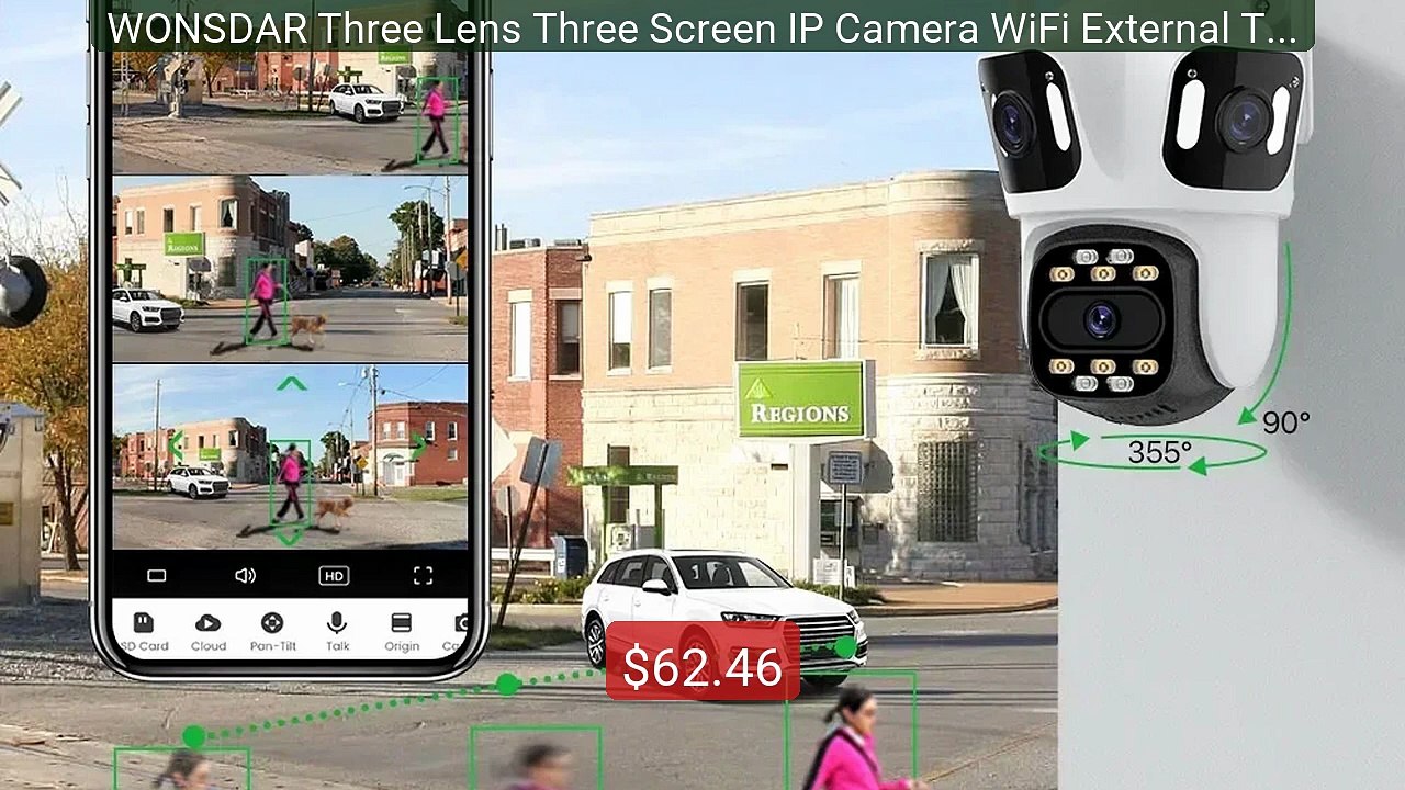 WONSDAR Three Lens Three Screen IP Camera WiFi External Tripl... -- Amazing Value 2026 | Must Have!