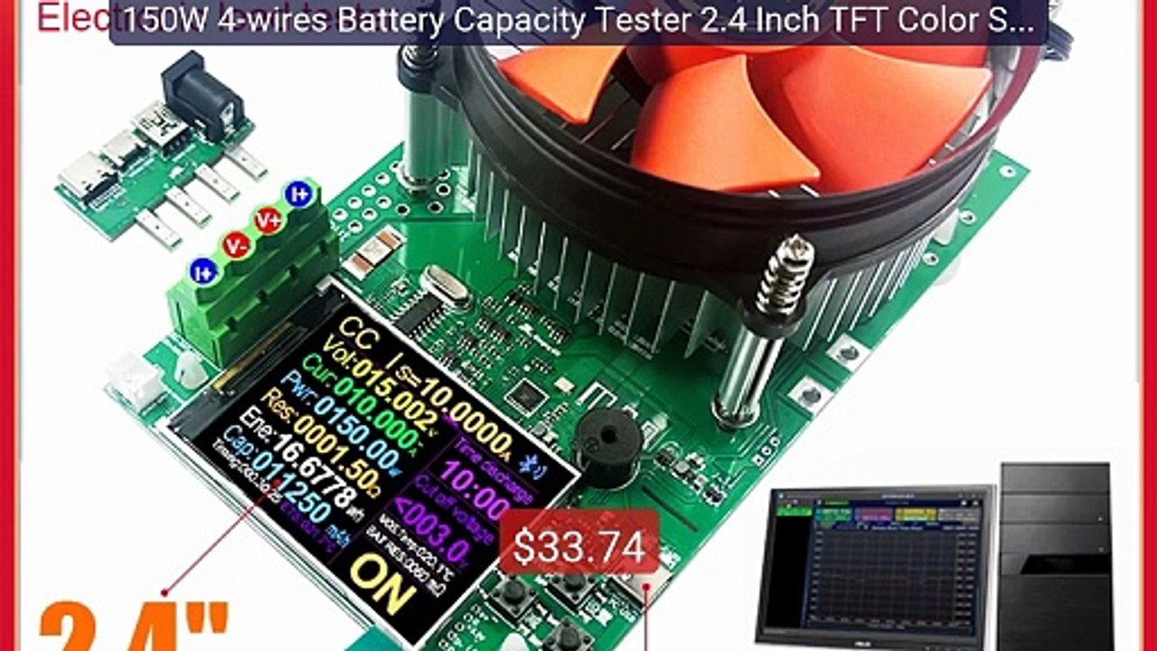 150W 4-wires Battery Capacity Tester 2.4 Inch TFT Color Screen... -- Best Buy 2026 | Great Quality!