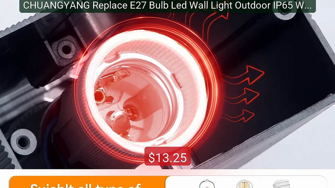 CHUANGYANG Replace E27 Bulb Led Wall Light Outdoor IP65 Waterp... -- Hot Deal 2026 | Limited Offer!