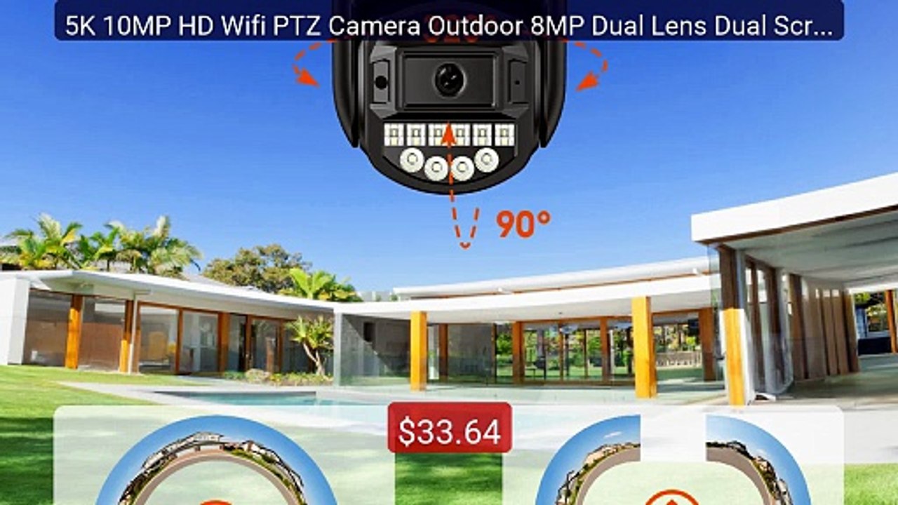 5K 10MP HD Wifi PTZ Camera Outdoor 8MP Dual Len...