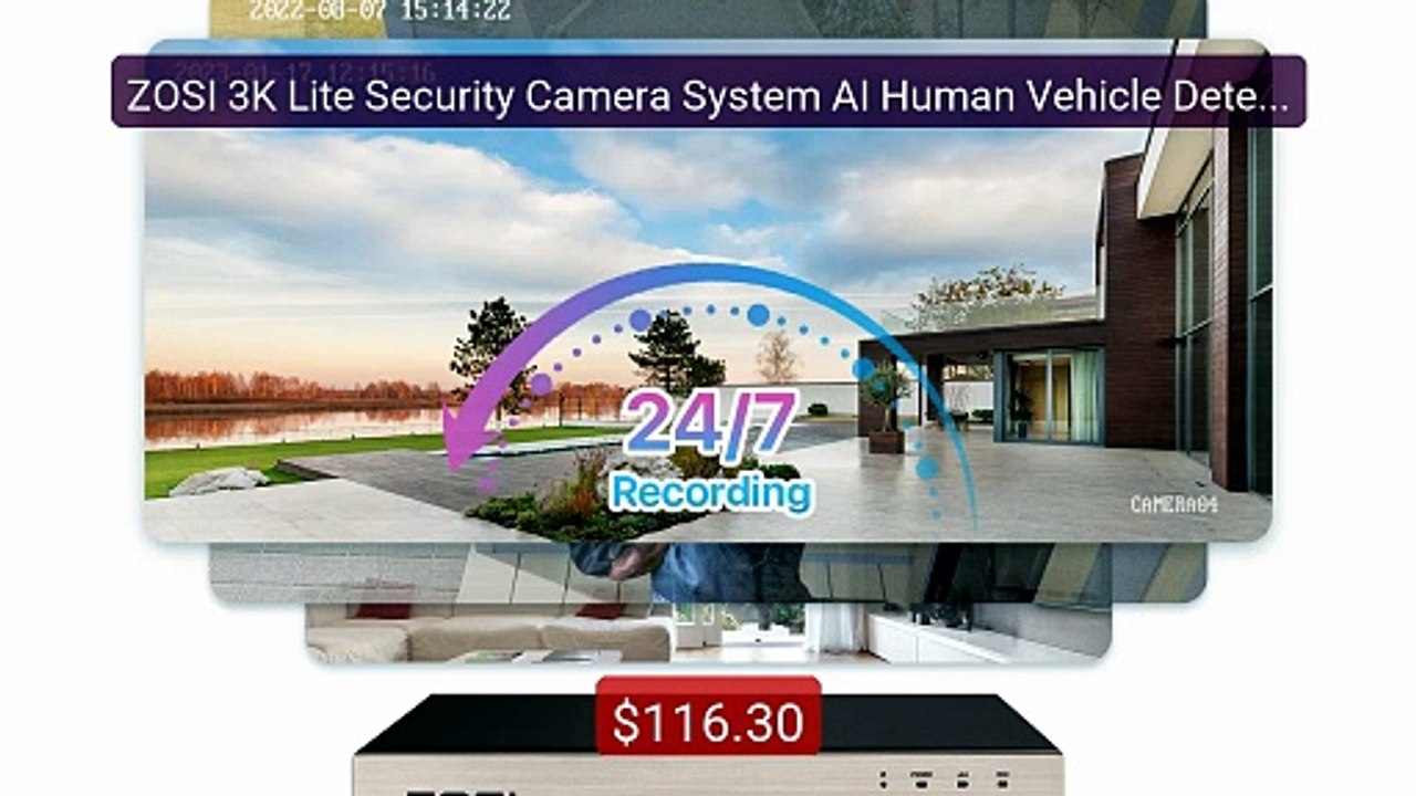 ZOSI 3K Lite Security Camera System AI Human Vehicle Detection... -- Best Buy 2026 | Great Quality!