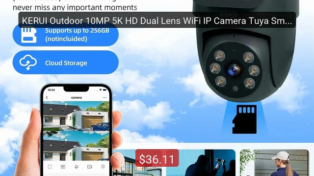 KERUI Outdoor 10MP 5K HD Dual Lens WiFi IP Camera Tuya Smart ... Amazing Value 2026 | Must Have!