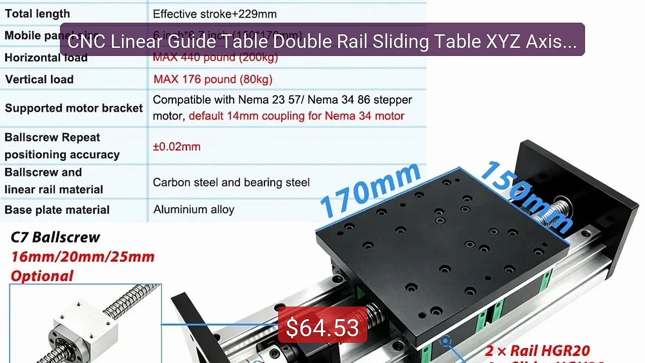 CNC Linear Guide Table Double Rail Sliding Table XYZ Axis B... -- Top Pick 2026 | Unbeatable Price!
