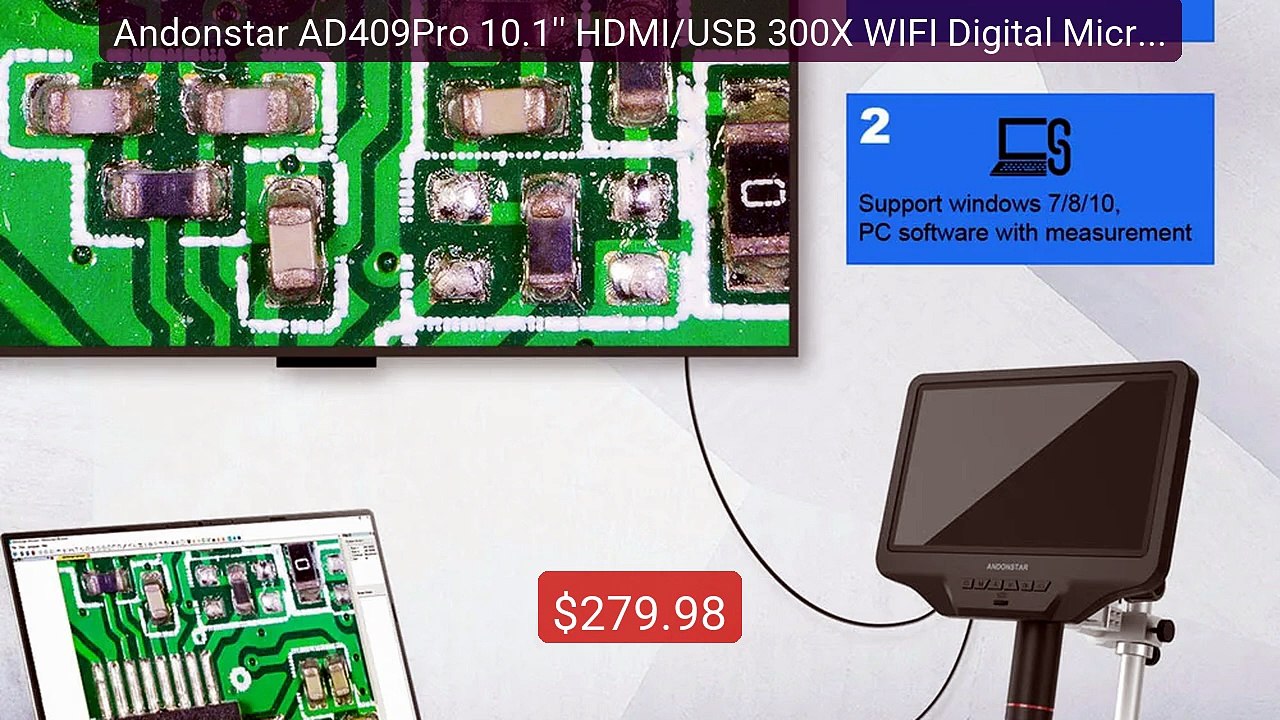 Andonstar AD409Pro 10.1'' HDMI/USB 300X WIFI Digital Microscop... -- Best Buy 2026 | Great Quality!