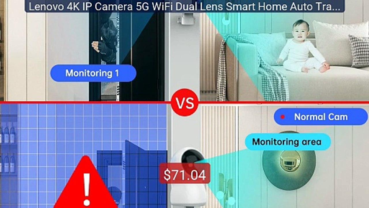 Lenovo 4K IP Camera 5G WiFi Dual Lens Smart Home Auto Trackin... -- Amazing Value 2026 | Must Have!