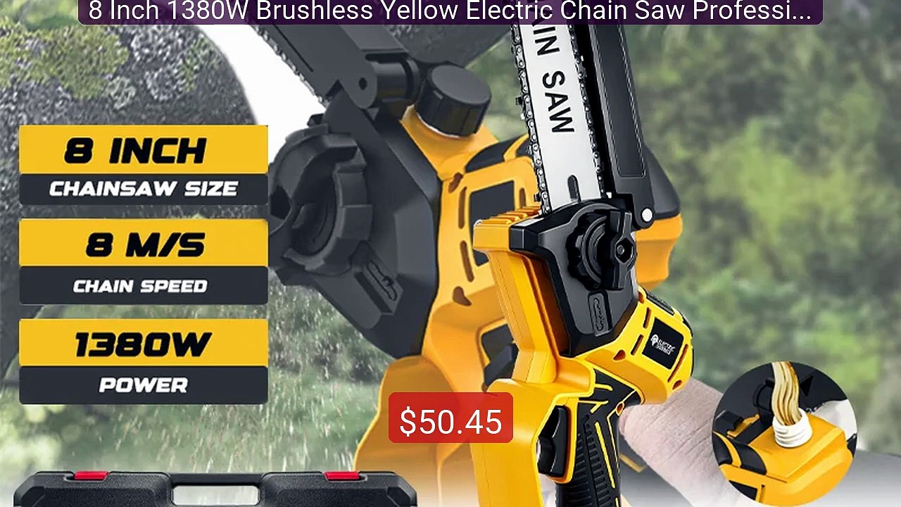 8 Inch 1380W Brushless Yellow Electric Chain Saw Profession... -- Top Pick 2026 | Unbeatable Price!