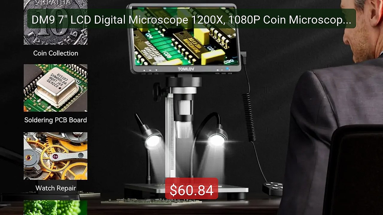 DM9 7" LCD Digital Microscope 1200X, 1080P Coin Microscope Mag... -- Best Buy 2026 | Great Quality!