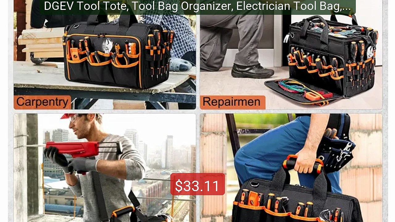DGEV Tool Tote, Tool Bag Organizer, Electrician Tool Bag,  Too... -- Best Buy 2026 | Great Quality!
