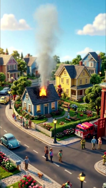 Pets Life #petslife #Vira🚒 Giant Helping Hand Saves Tiny Firefighters! 🌈 Mini Rescue Story for Kids