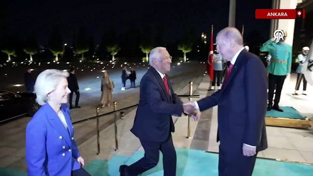 Cumhurbaşkanı Erdoğan, Ursula von der Leyen ve Antonio Costa'yı kabul etti