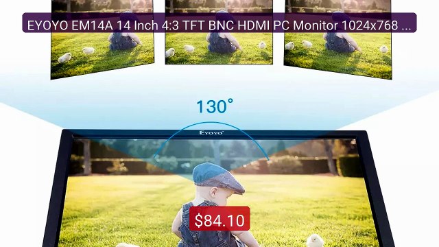 EYOYO EM14A 14 Inch 4:3 TFT BNC HDMI PC Monitor 1024x768 LCD S... Best Buy 2026 | Great Quality!