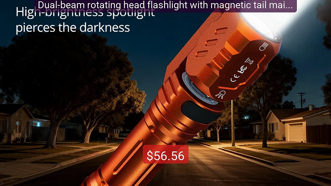 Dual-beam rotating head flashlight with magnetic tail maintena... -- Best Buy 2026 | Great Quality!