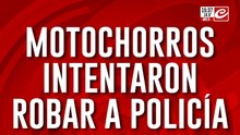 Motochorros intentaron robar a policía: el efectivo se defendió a los tiros