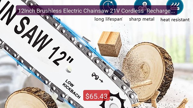 12Inch Brushless Electric Chainsaw 21V Cordless Rechargeable ... Hot Deal 2026 | Limited Offer!
