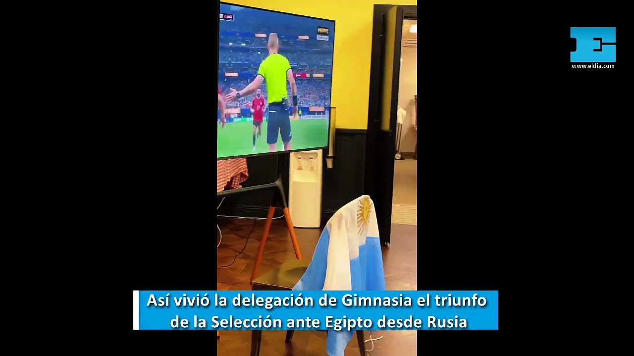 Así vivió la delegación de Gimnasia en Rusia el triunfo de Argentina ante Egipto