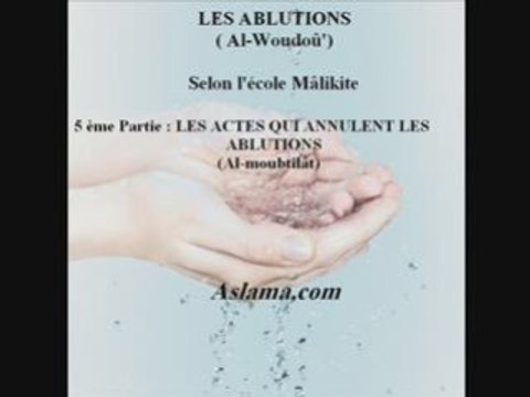 3/6 fiqh Malikite: Actes qui annulent les ablutions