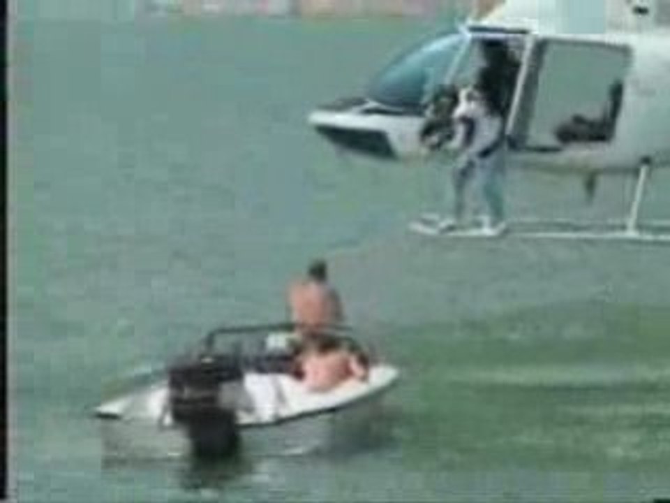 Helicopter crash into the water
