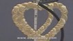10K Gold Diamond Cut Heart Hoop Earrings 3 Inch Jewelry
