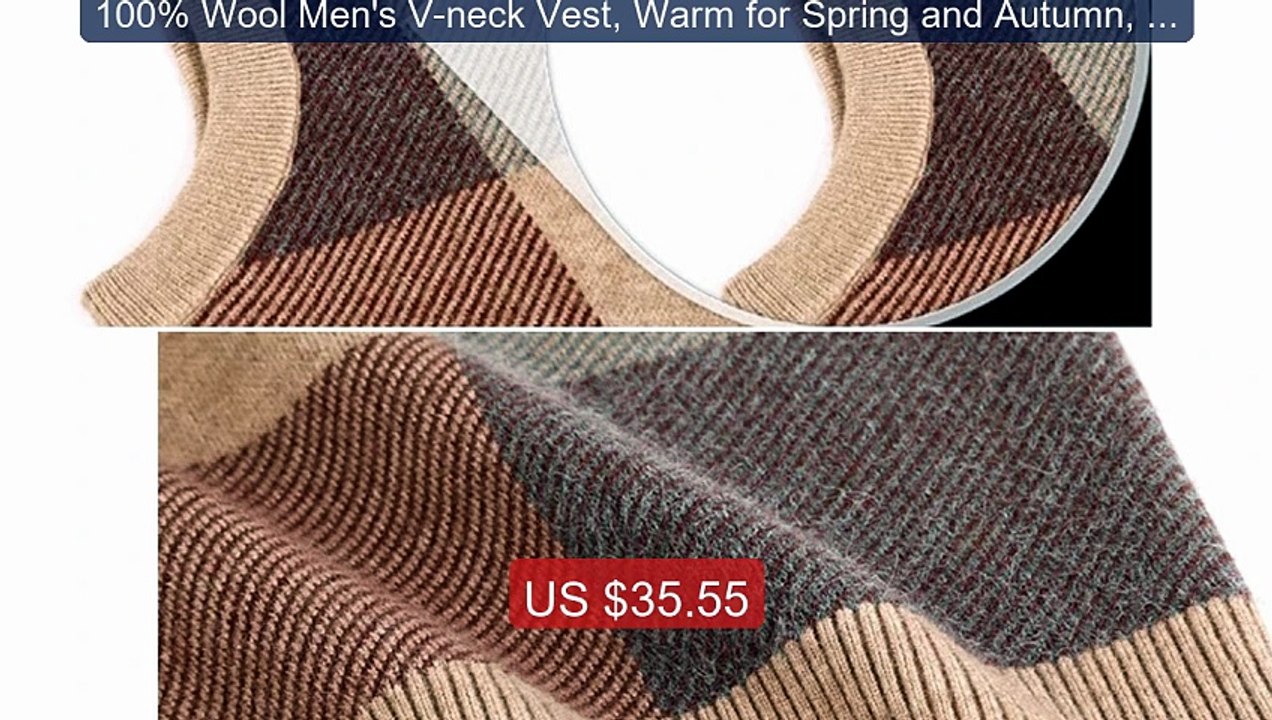 100% Wool Men's V-neck Vest, Warm for Spring and Autumn, Daily... -- Best Buy 2026 | Great Quality!