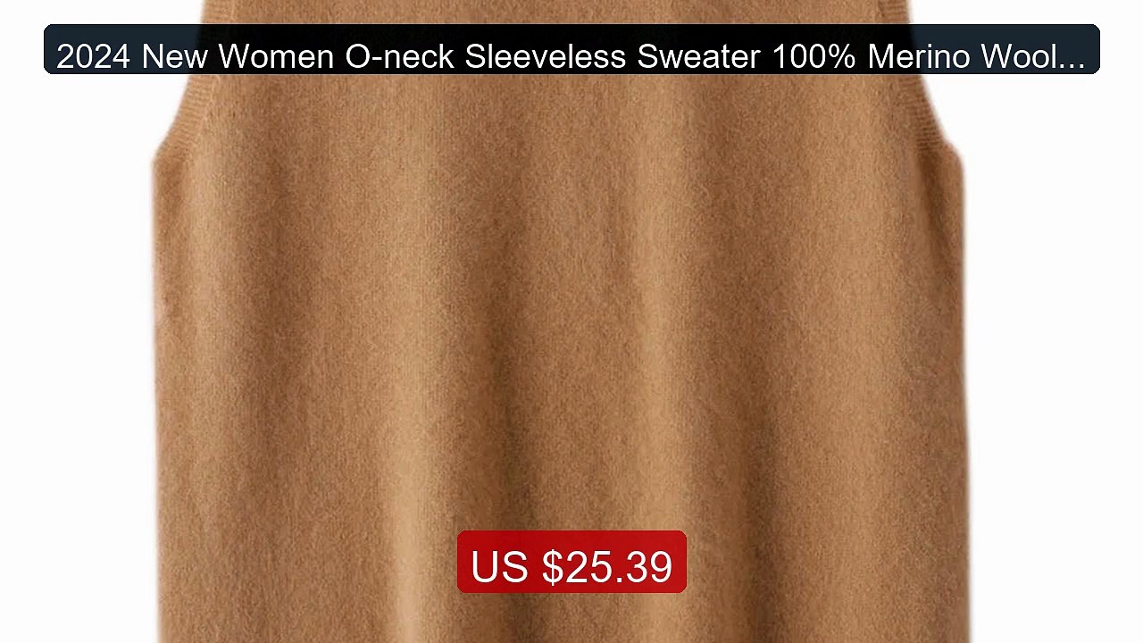 2024 New Women O-neck Sleeveless Sweater 100% Merino Wool Pullover... -- Best Deal 2026 | Shop Now!