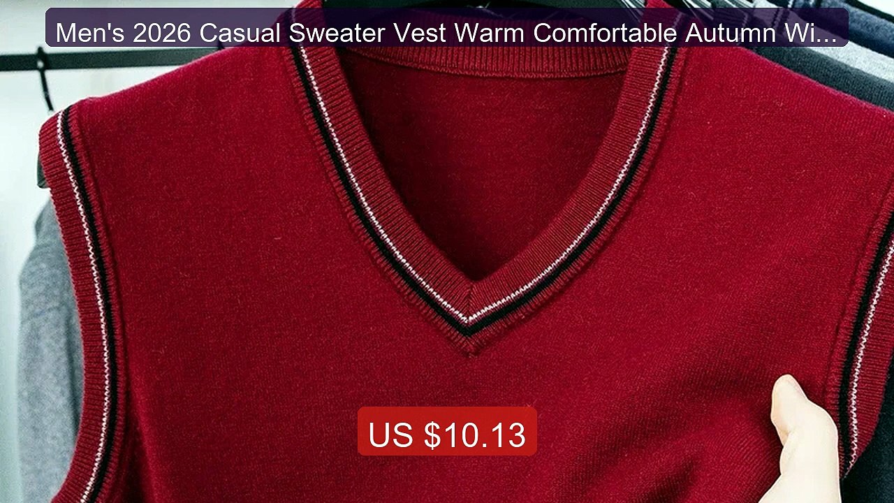 Men's 2026 Casual Sweater Vest Warm Comfortable Autumn Wint... -- Top Pick 2026 | Unbeatable Price!