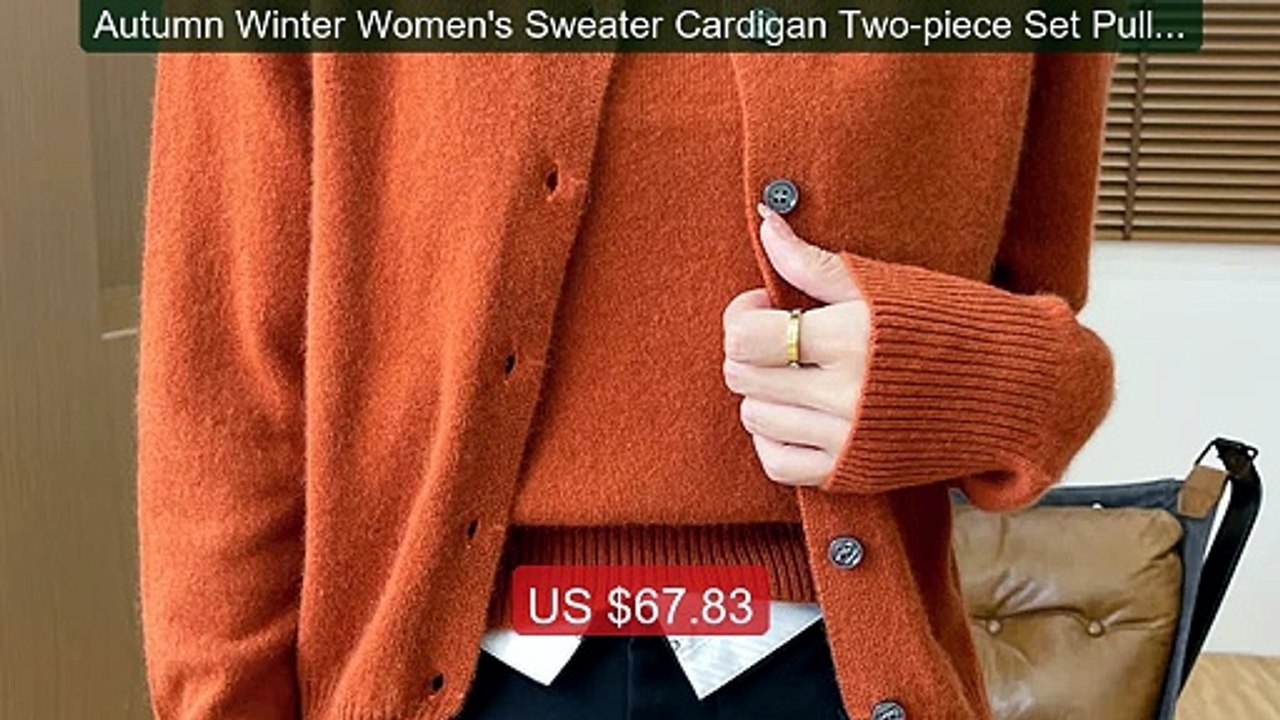 Autumn Winter Women's Sweater Cardigan Two-piece Set Pullov... -- Top Pick 2026 | Unbeatable Price!