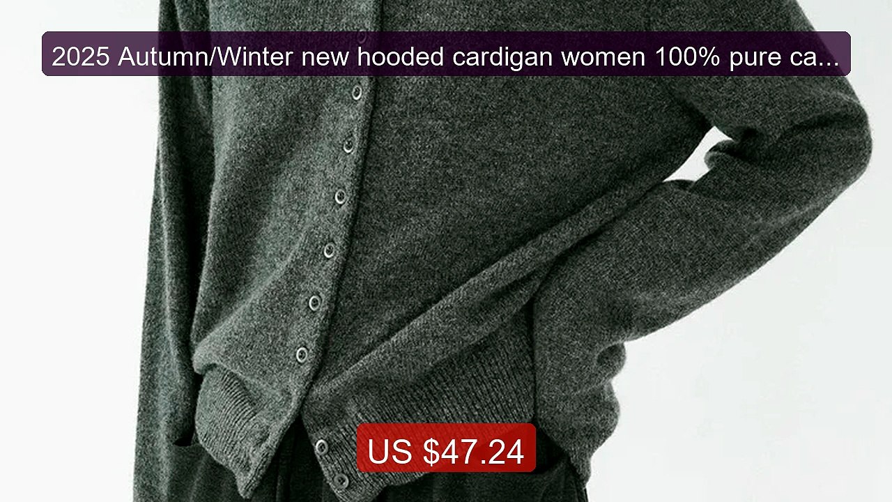 2025 Autumn/Winter new hooded cardigan women 100% pure cashme... -- Amazing Value 2026 | Must Have!