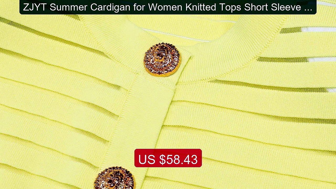 ZJYT Summer Cardigan for Women Knitted Tops Short Sleeve O Nec... -- Hot Deal 2026 | Limited Offer!