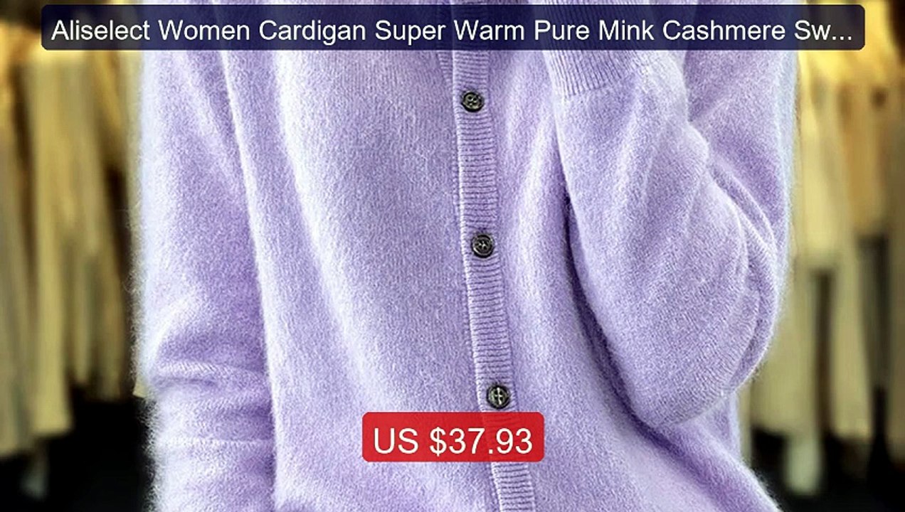 Aliselect Women Cardigan Super Warm Pure Mink Cashmere Sweaters O-... -- Best Deal 2026 | Shop Now!