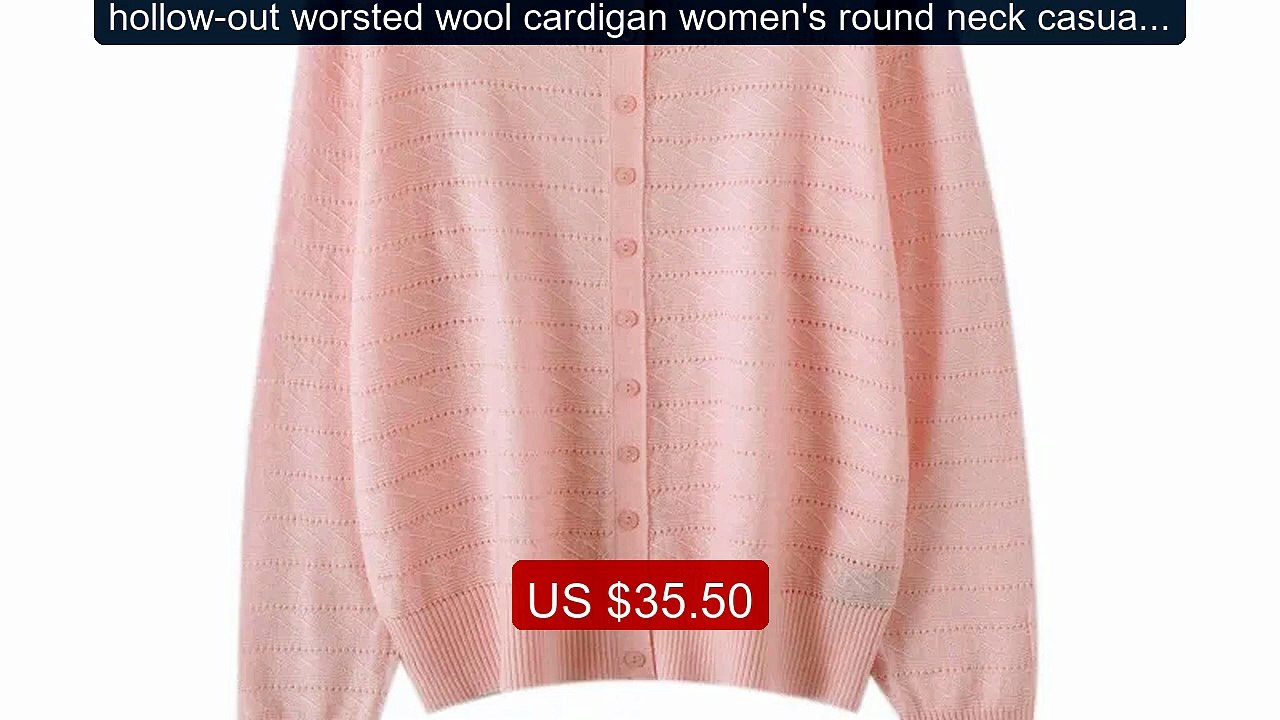 hollow-out worsted wool cardigan women's round neck casual out... -- Best Buy 2026 | Great Quality!