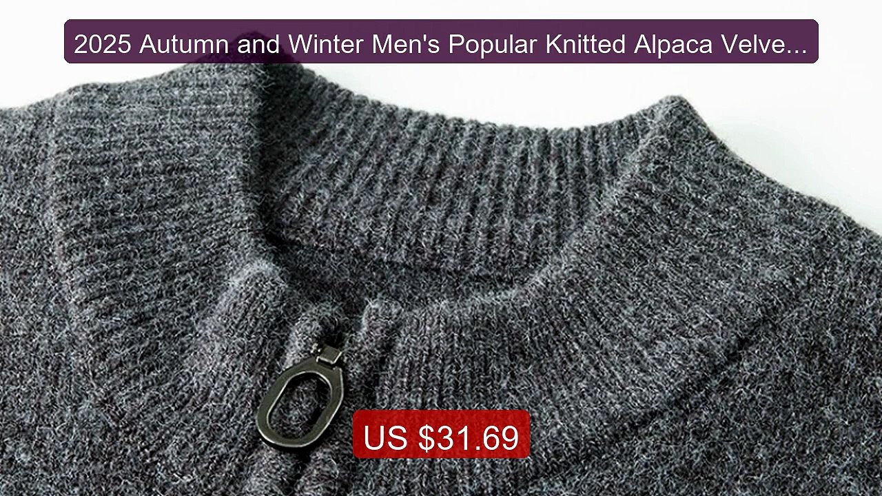 2025 Autumn and Winter Men's Popular Knitted Alpaca Velvet Zipper ... -- Best Deal 2026 | Shop Now!