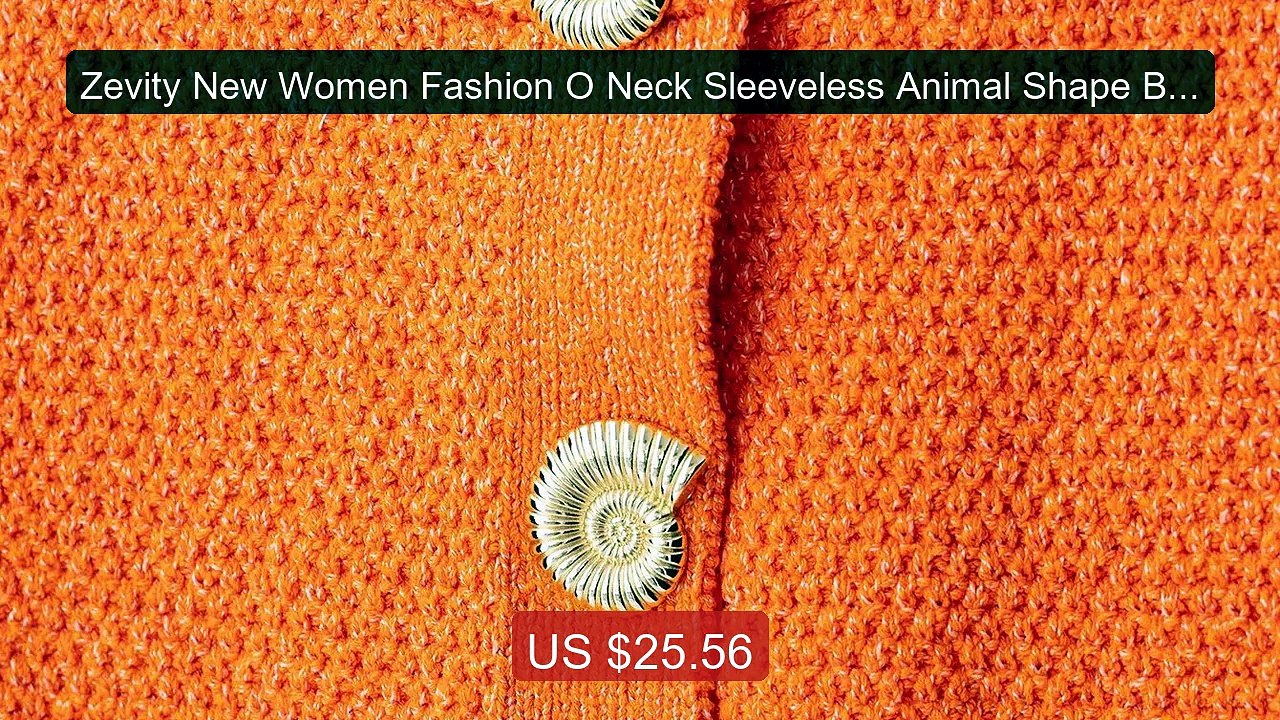 Zevity New Women Fashion O Neck Sleeveless Animal Shape Button... -- Best Buy 2026 | Great Quality!