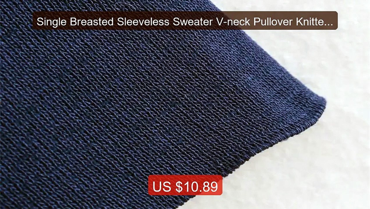Single Breasted Sleeveless Sweater V-neck Pullover Knitted Wa... -- Amazing Value 2026 | Must Have!