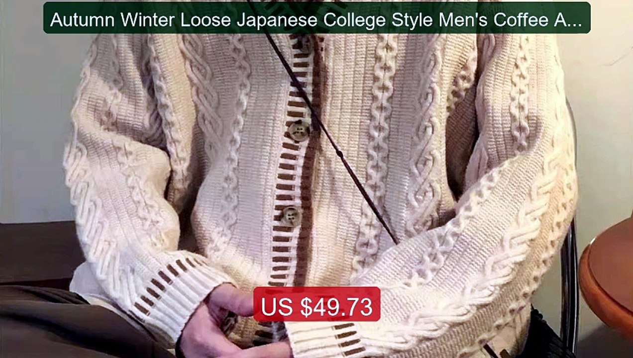 Autumn Winter Loose Japanese College Style Men's Coffee Apric... -- Amazing Value 2026 | Must Have!