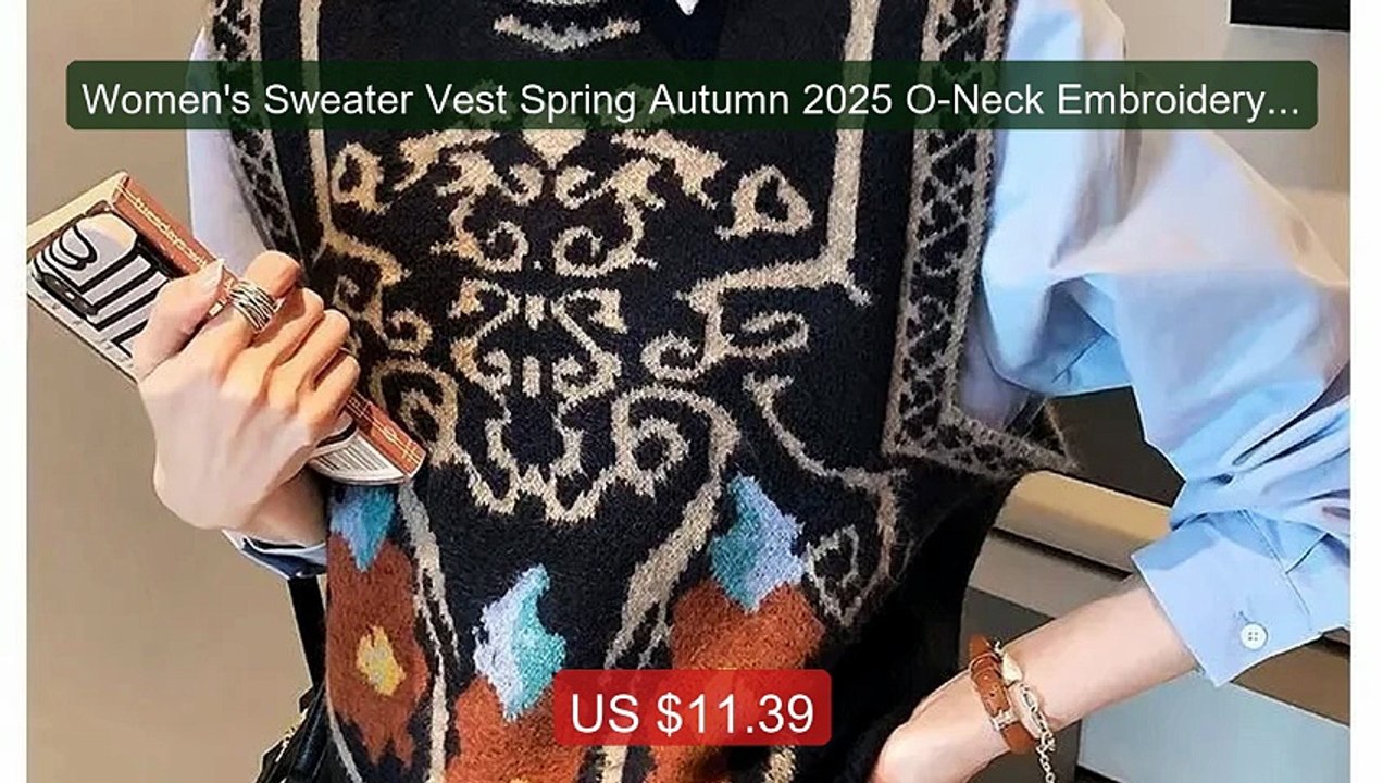 Women's Sweater Vest Spring Autumn 2025 O-Neck Embroidery K... -- Top Pick 2026 | Unbeatable Price!