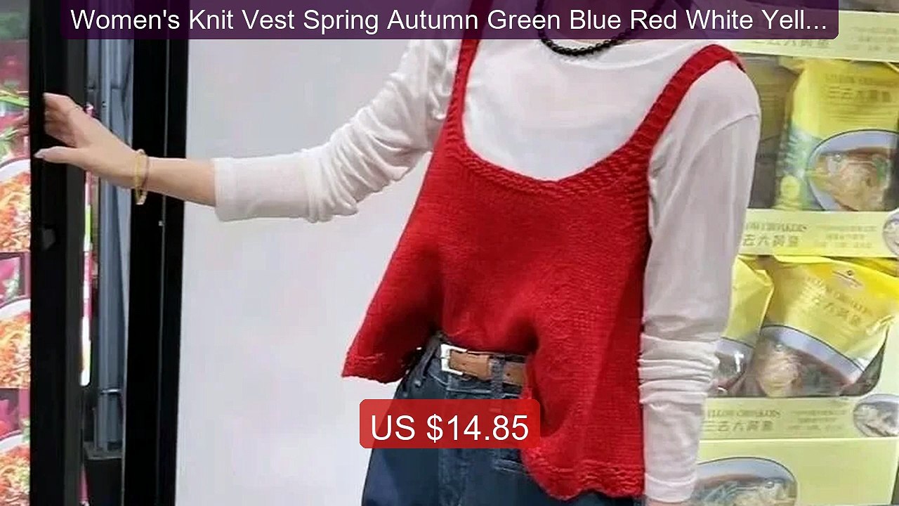 Women's Knit Vest Spring Autumn Green Blue Red White Yellow Sl... -- Hot Deal 2026 | Limited Offer!