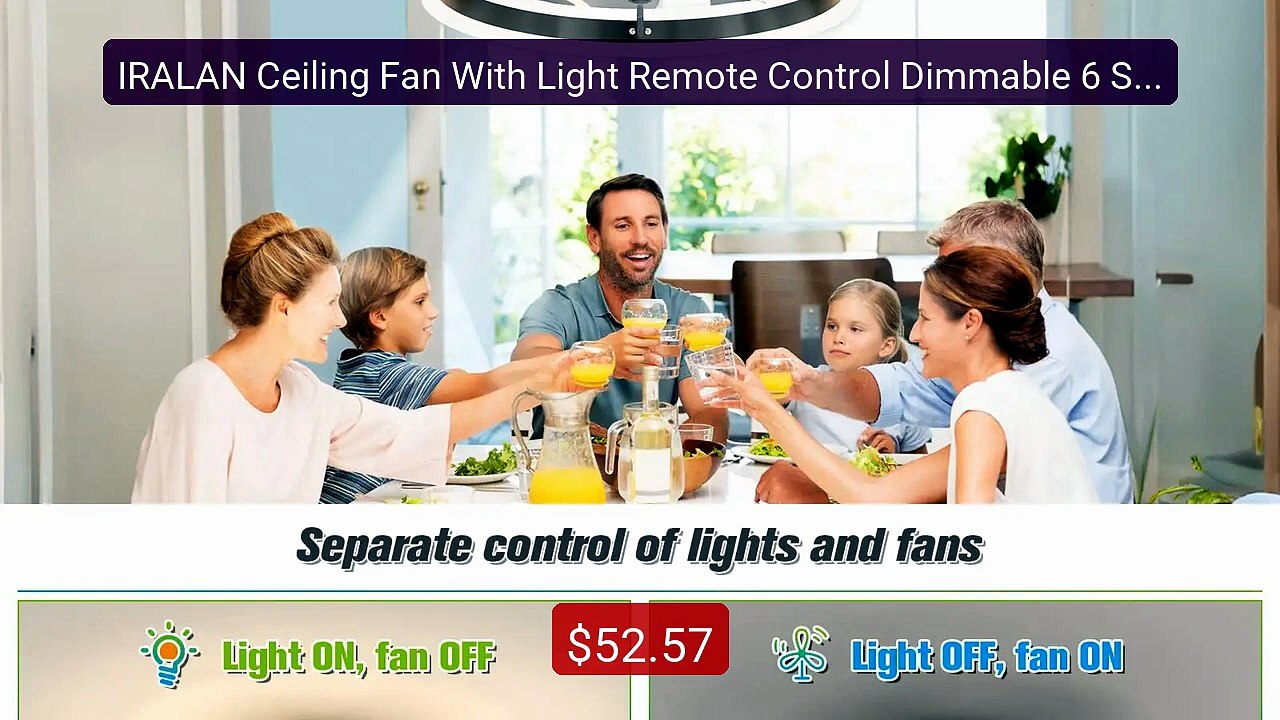 IRALAN Ceiling Fan With Light Remote Control Dimmable 6 Spe... -- Top Pick 2026 | Unbeatable Price!
