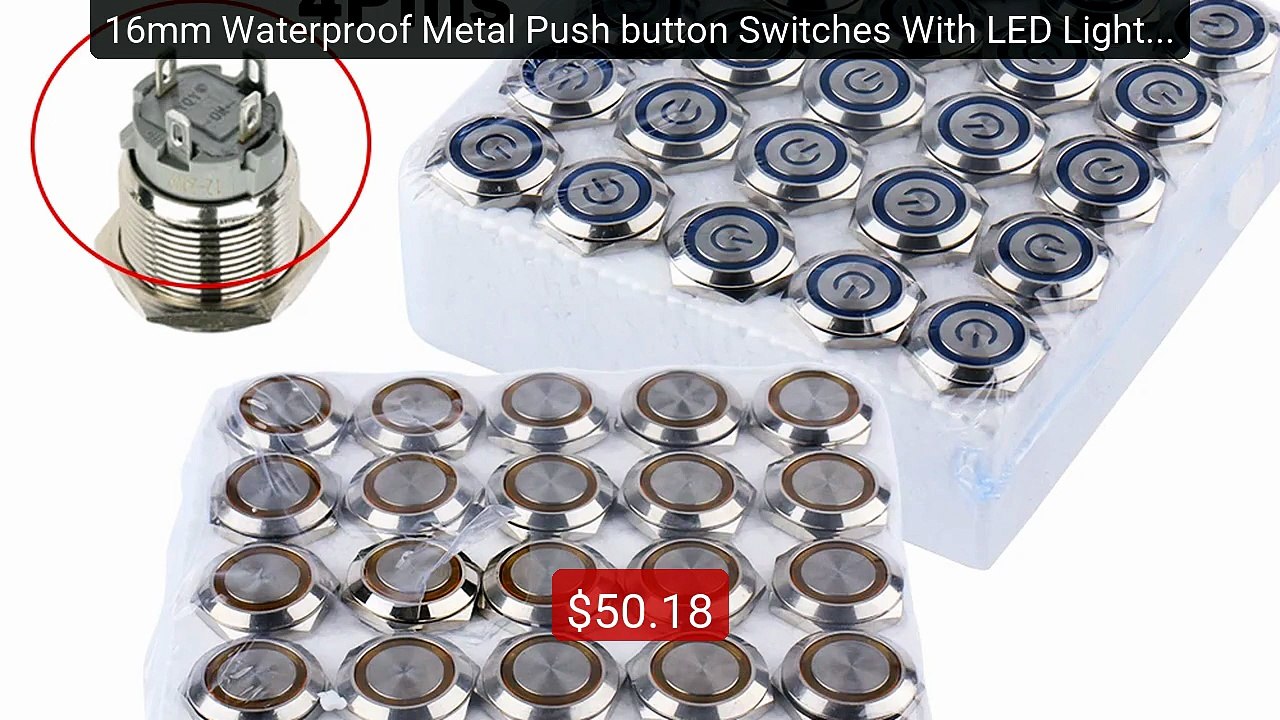 16mm Waterproof Metal Push button Switches With LED Light Flat Head... -- Top Rated 2026 | Buy Now!