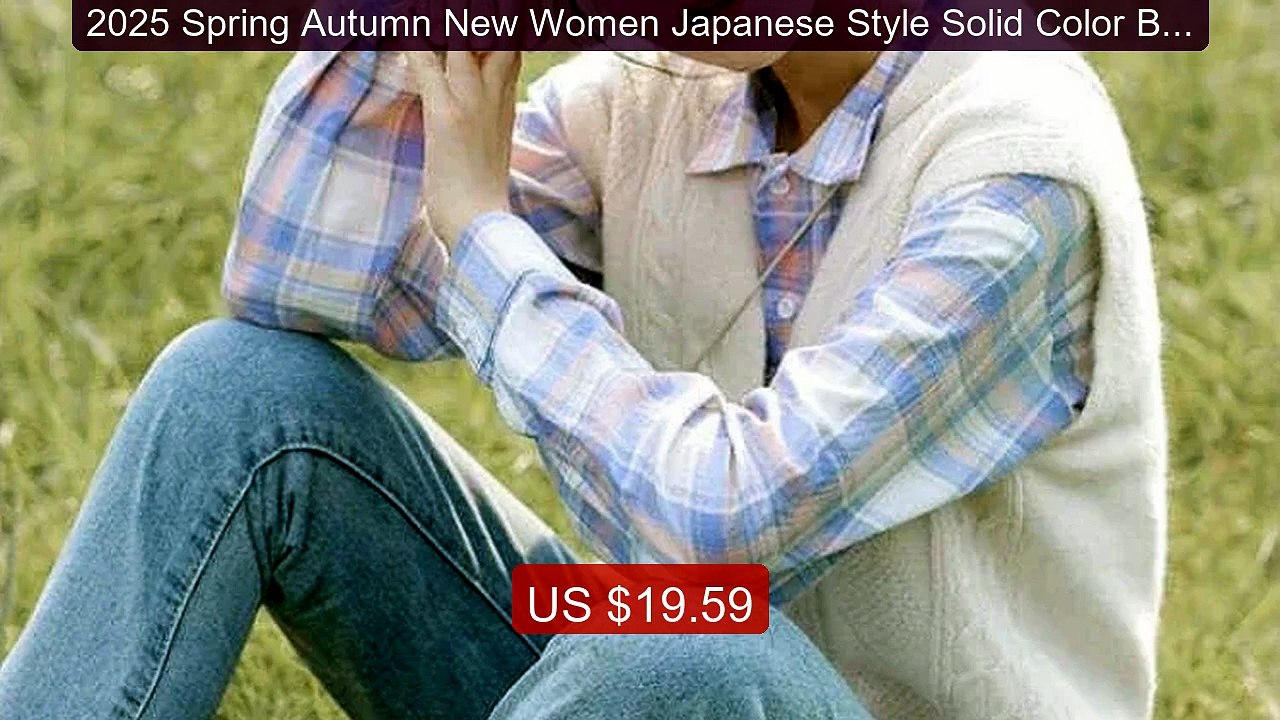 2025 Spring Autumn New Women Japanese Style Solid Color Button... -- Best Buy 2026 | Great Quality!