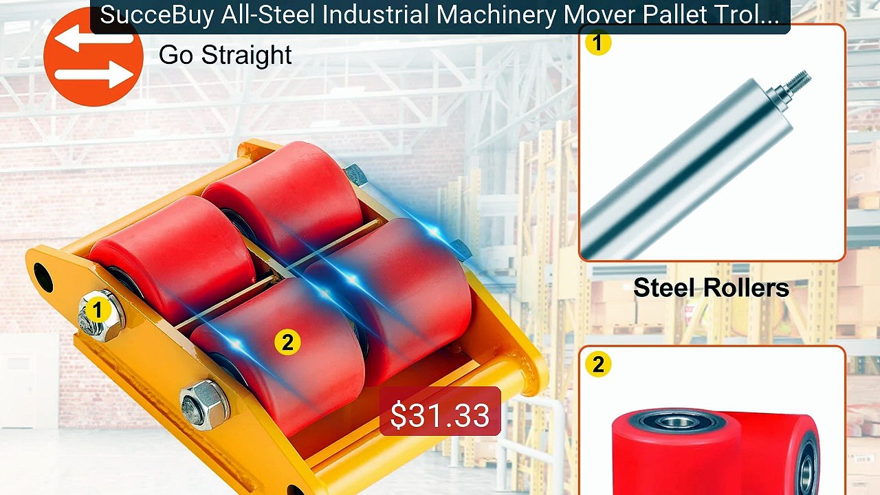 SucceBuy All-Steel Industrial Machinery Mover Pallet Trolley 6T Car... -- Top Rated 2026 | Buy Now!
