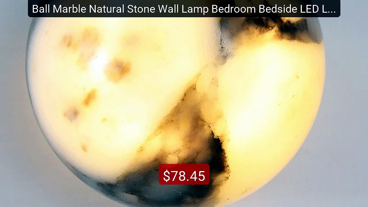 Ball Marble Natural Stone Wall Lamp Bedroom Bedside LED Lig... -- Top Pick 2026 | Unbeatable Price!