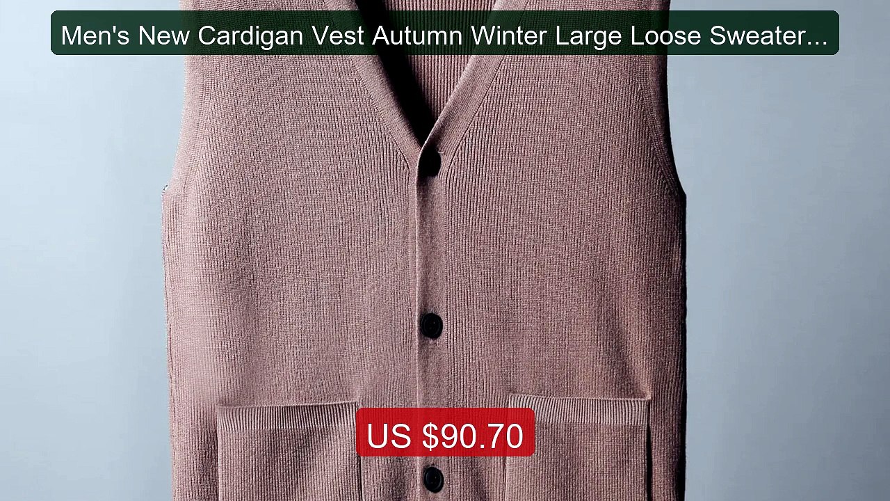 Men's New Cardigan Vest Autumn Winter Large Loo...