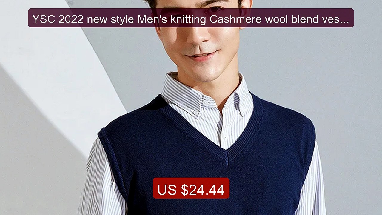 YSC 2022 new style Men's knitting Cashmere wool blend vest V colla... -- Best Deal 2026 | Shop Now!