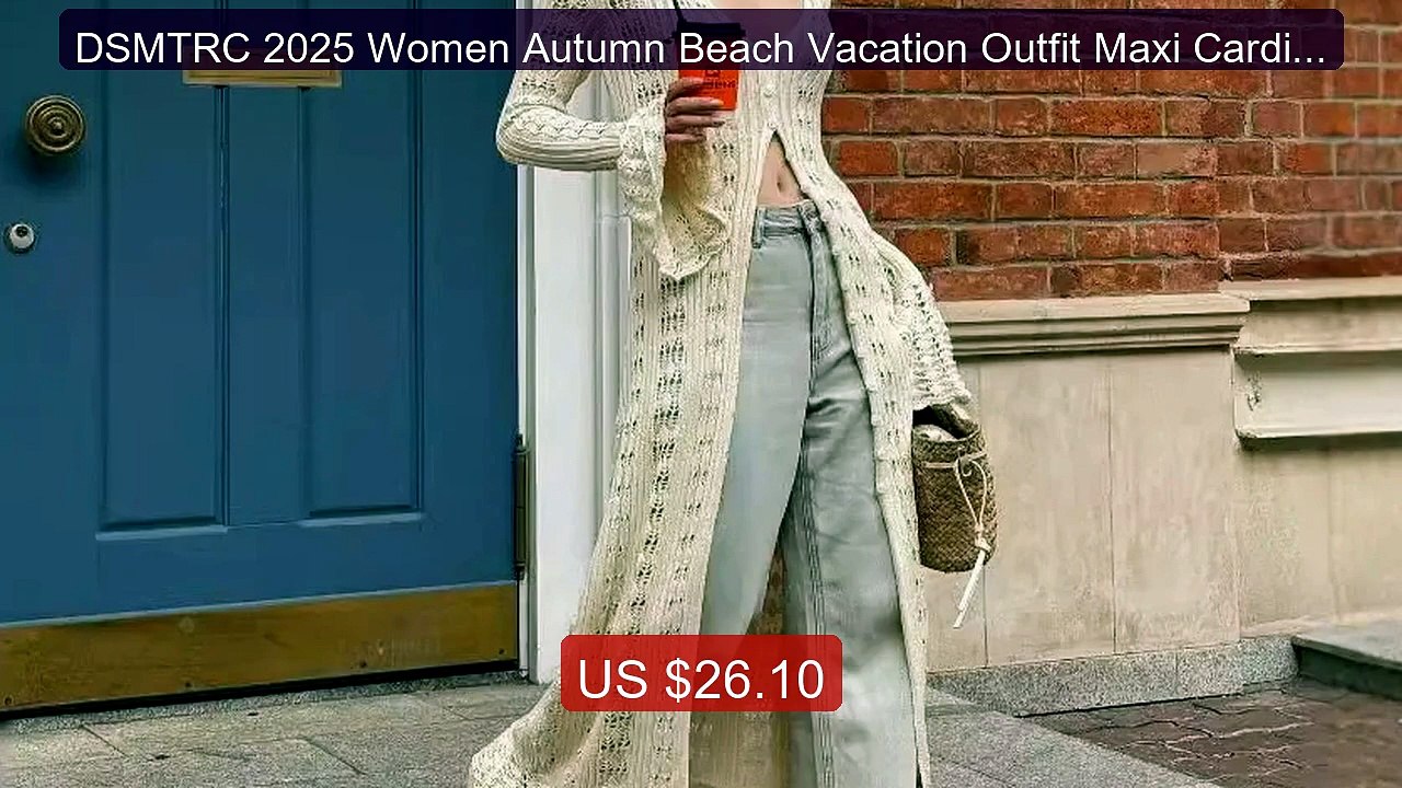 DSMTRC 2025 Women Autumn Beach Vacation Outfit Maxi Cardigan ... -- Amazing Value 2026 | Must Have!