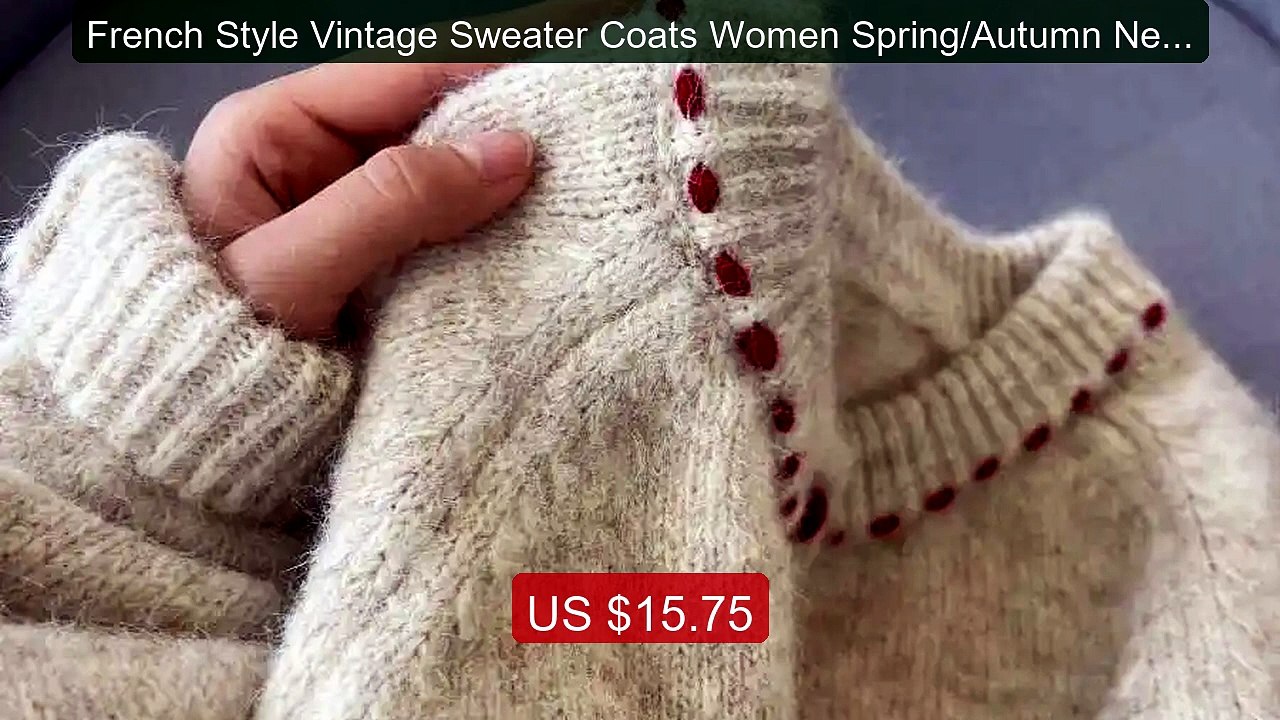 French Style Vintage Sweater Coats Women Spring/Autumn New O-Neck ... -- Best Deal 2026 | Shop Now!