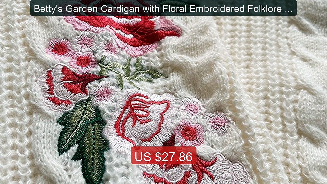 Betty's Garden Cardigan with Floral Embroidered Folklore Patch... -- Best Buy 2026 | Great Quality!