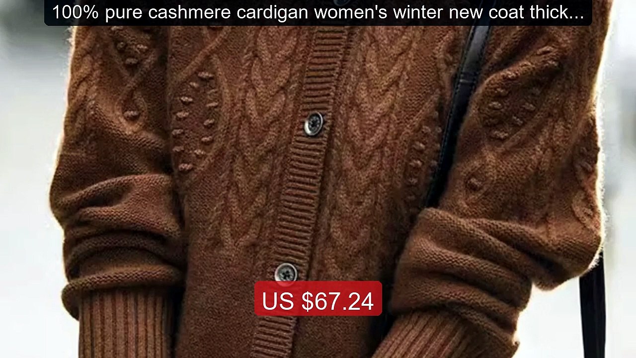 100% pure cashmere cardigan women's winter new coat thickened ... -- Hot Deal 2026 | Limited Offer!