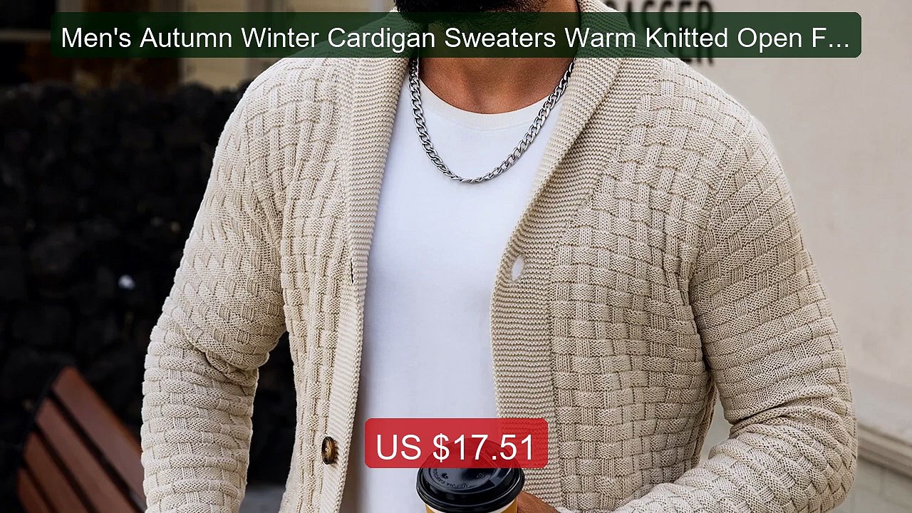 Men's Autumn Winter Cardigan Sweaters Warm Knitted Open Front Long... -- Best Deal 2026 | Shop Now!
