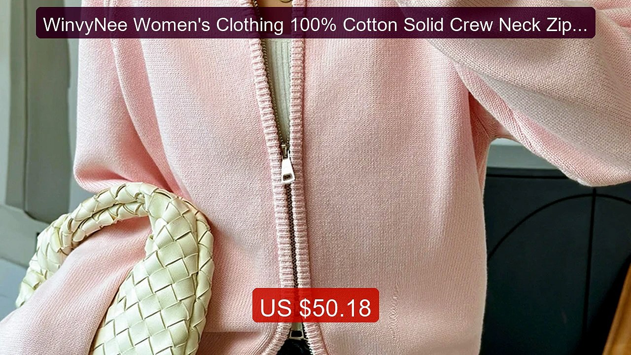 WinvyNee Women's Clothing 100% Cotton Solid Crew Neck Zip L... -- Top Pick 2026 | Unbeatable Price!