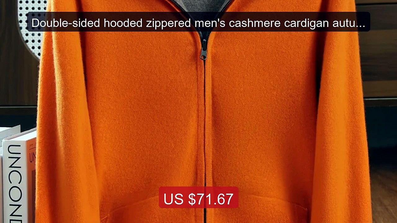 Double-sided hooded zippered men's cashmere cardigan autumn an... -- Hot Deal 2026 | Limited Offer!